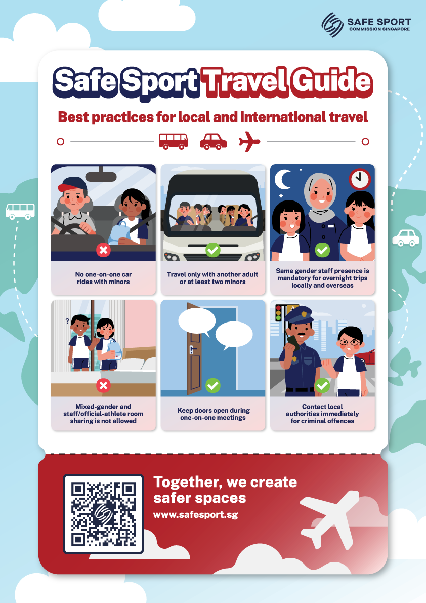 Safe Sport overseas and local travel guidelines infographic