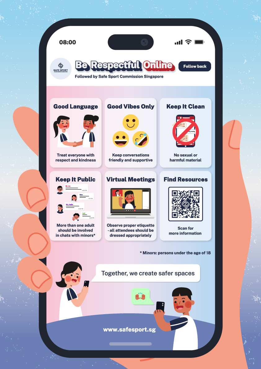 Safe Sport online safety recommendations infographics